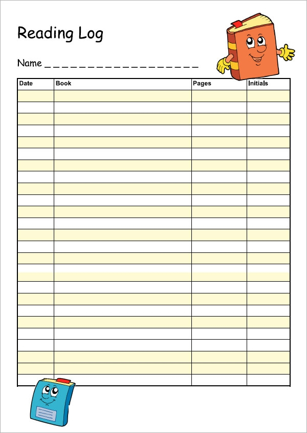 10 Sample Reading Log Templates PDF Word Sample Templates