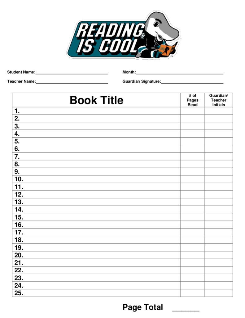 29 Printable Reading Log Examples In PDF Examples