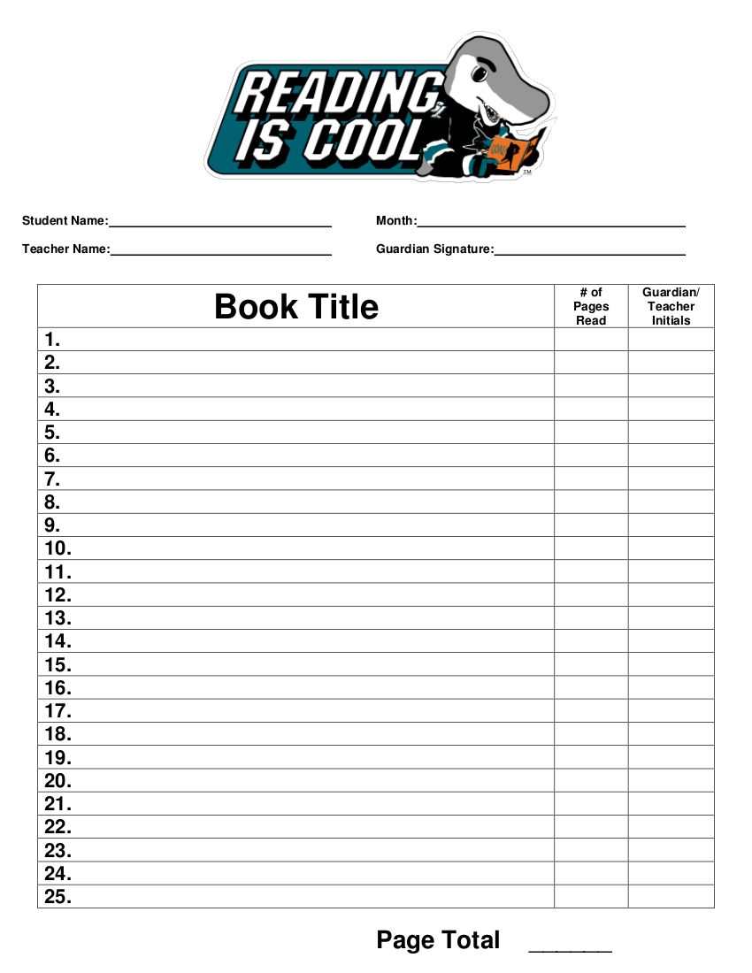 29 Printable Reading Log Examples In PDF Examples