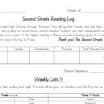 2nd Grade Reading Log January Template