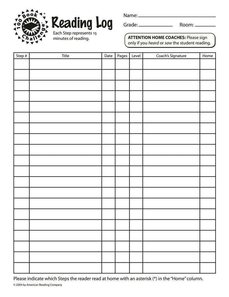 47 Printable Reading Log Templates For Kids Middle School Adults 