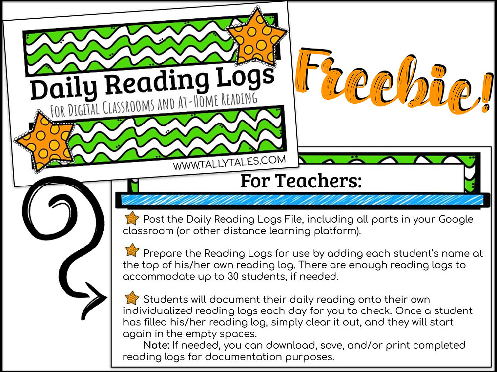 A New Freebie Digital Reading Logs For Distance Learning