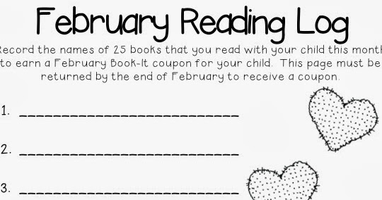 ABC s And Polka Dots February Book It Reading Log