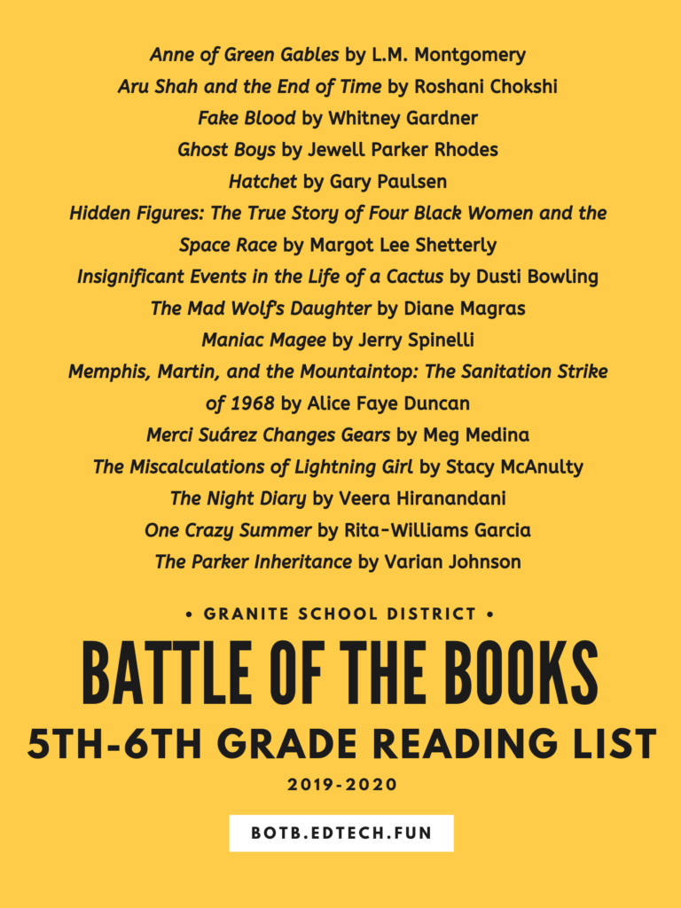 Battle Of The Books Reading List Multiplyillustration