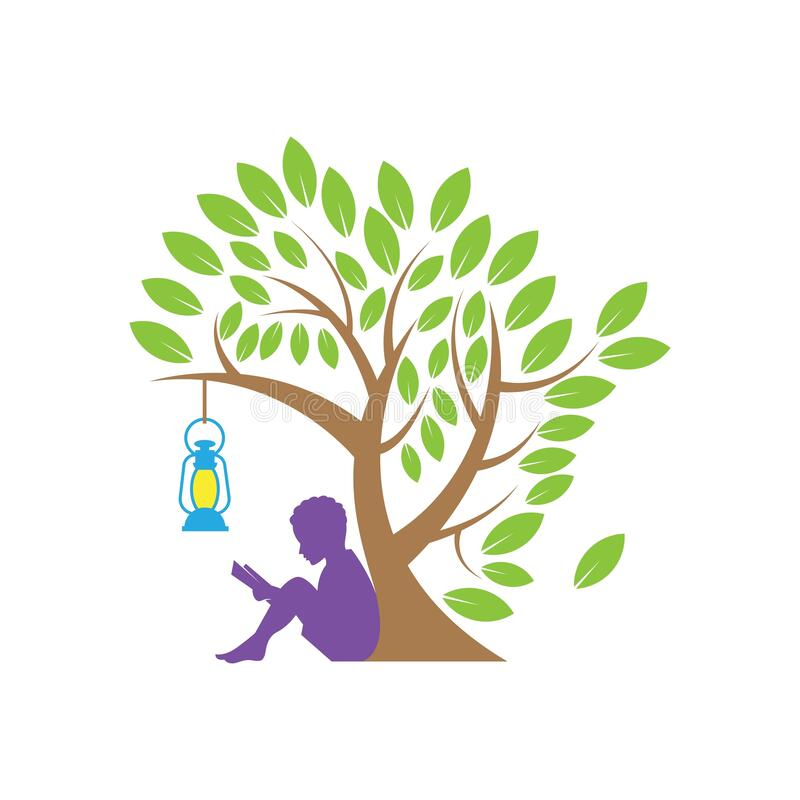 Boy Reading Book Under Tree Stock Illustrations 80 Boy Reading Book 