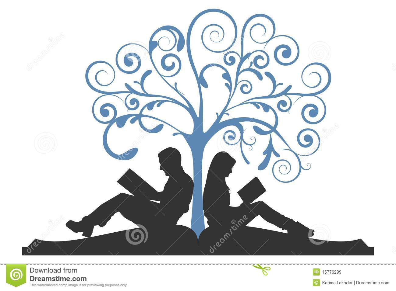 Couple Reading Under Tree Stock Vector Image Of Icon 15776299