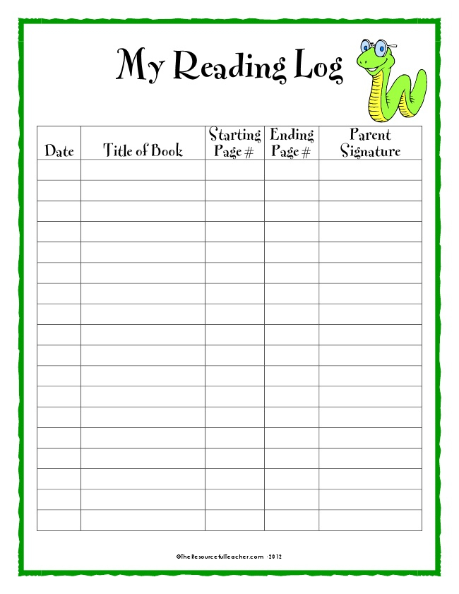 Daily Reading Log pdf Student Reading Kindergarten Reading Log 