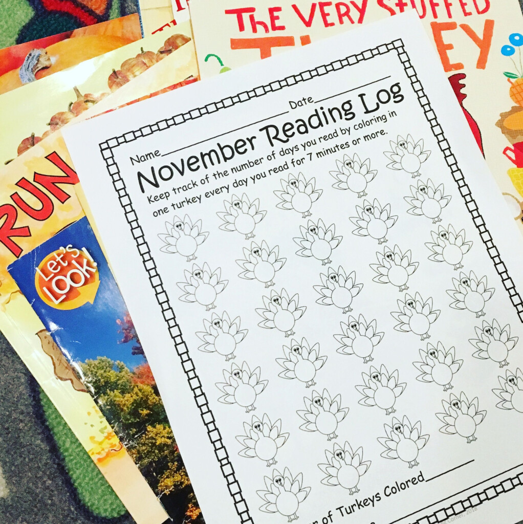 FREE November Reading Log EDITABLE Kindergarten Reading Log Reading 