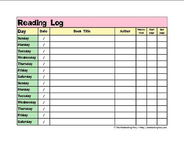 Free Printable Reading Logs For Upper Elementary Middle School Or