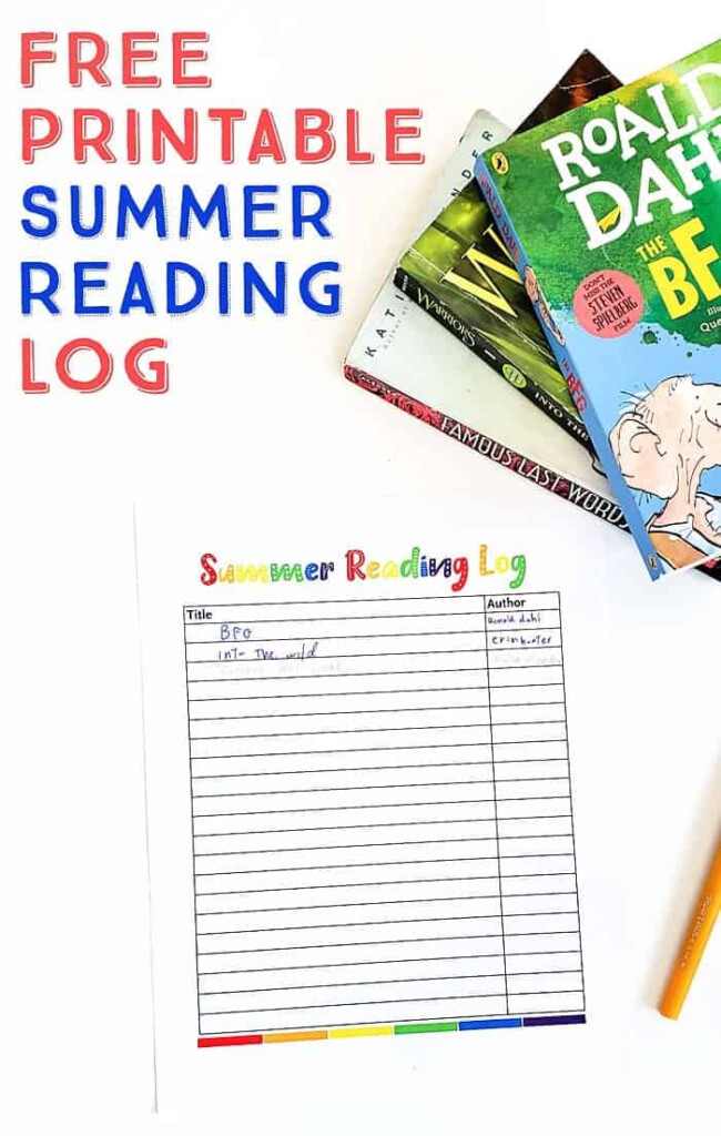 Free Printable Summer Reading Log For Kids Scattered Thoughts Of A 