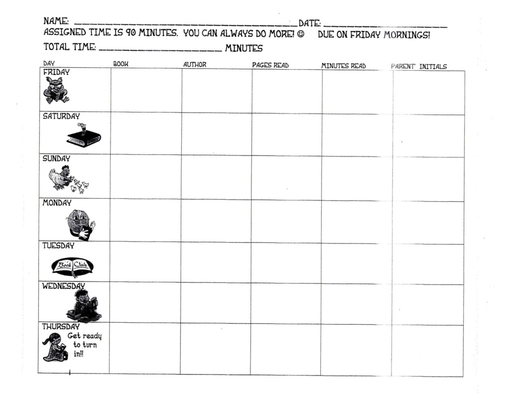 Free Reading Log Calendar Ten Free Printable Calendar 2021 2022