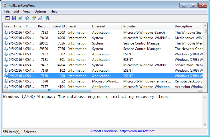 FullEventLogView Event Log Viewer For Windows SecTechno