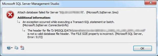 How To Fix SQL Server Header Error 5172 Free Manual Guide