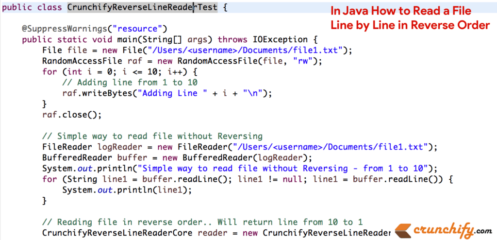 In Java How To Read A File Line By Line In Reverse Order Complete 