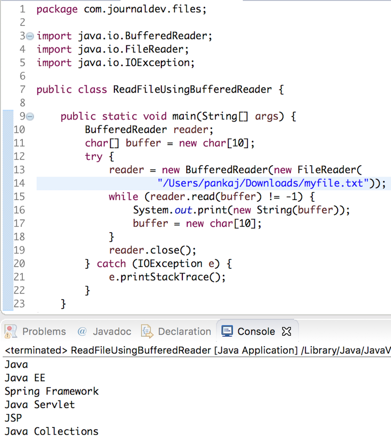 Java Read File JournalDev