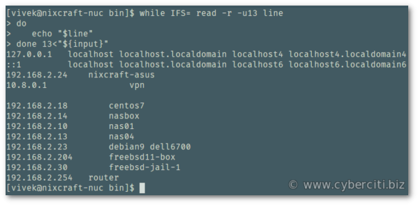 Linux UNIX Bash Read A File Line By Line NixCraft