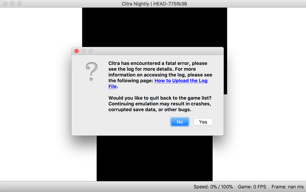 Mac Citra Fatal Error Citra Support Citra Community