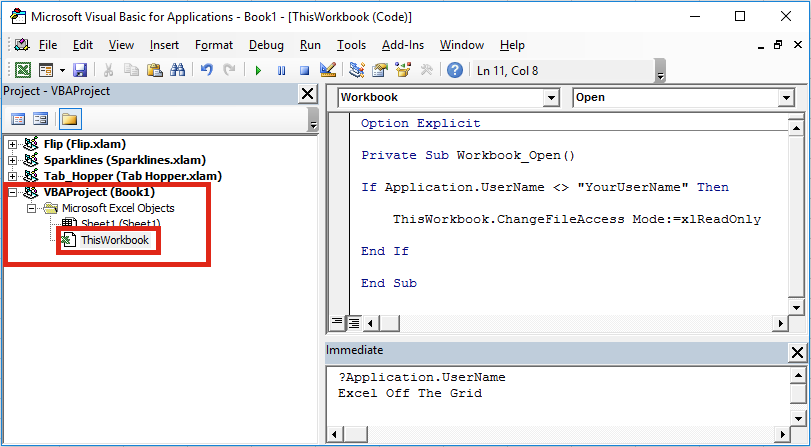 Make File Read Only With VBA Excel Off The Grid