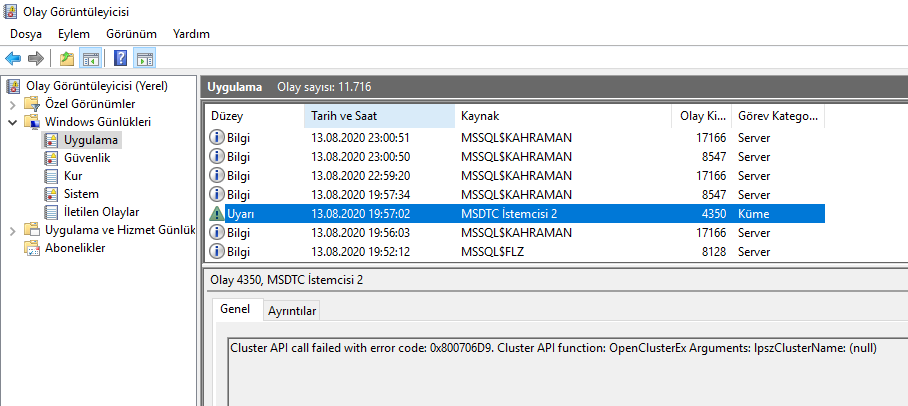 MSDTC Servisi Yap land rma Hatas SQL Server z mPark Forum