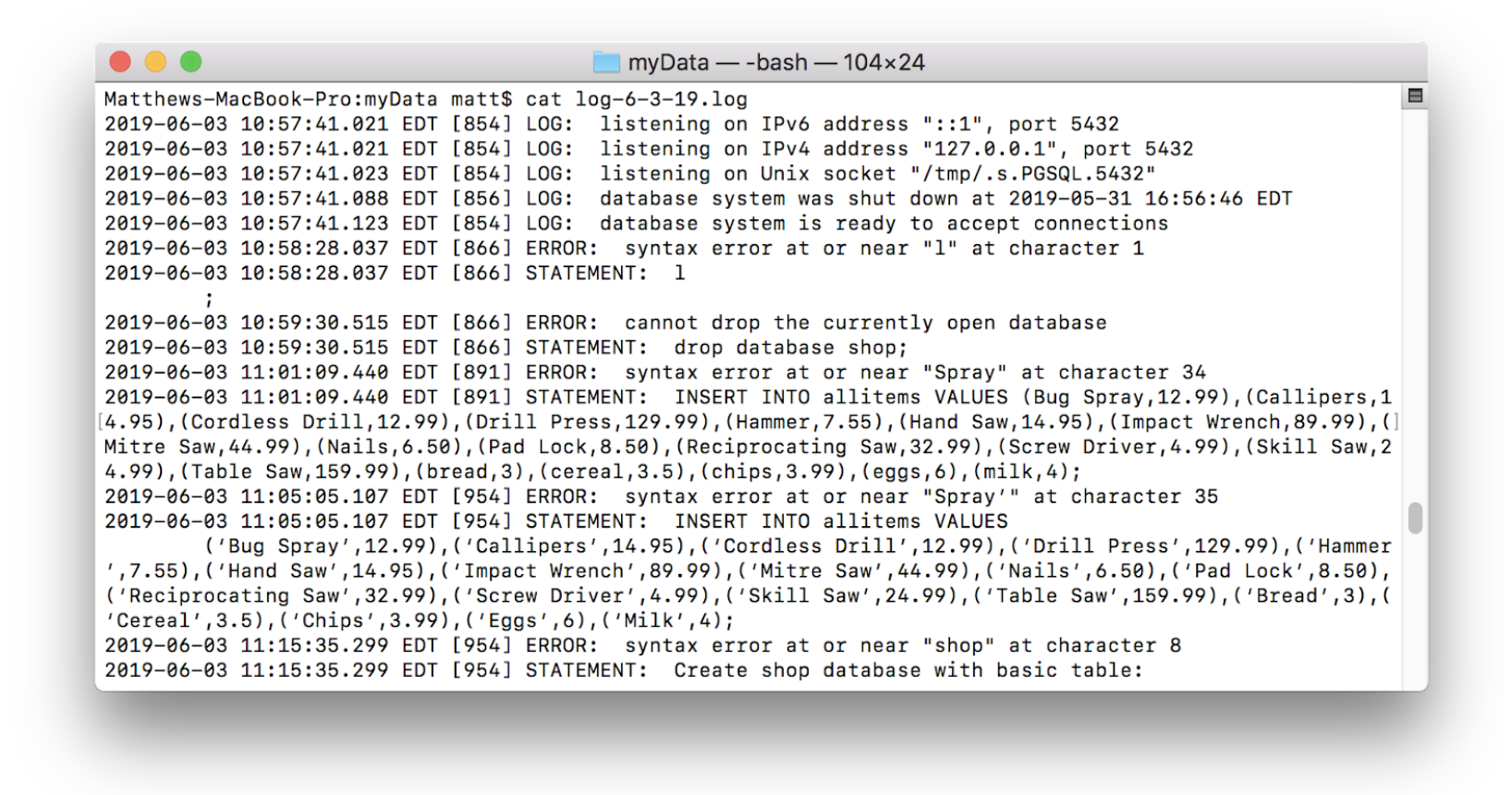 PostgreSQL Server On Mac OS X