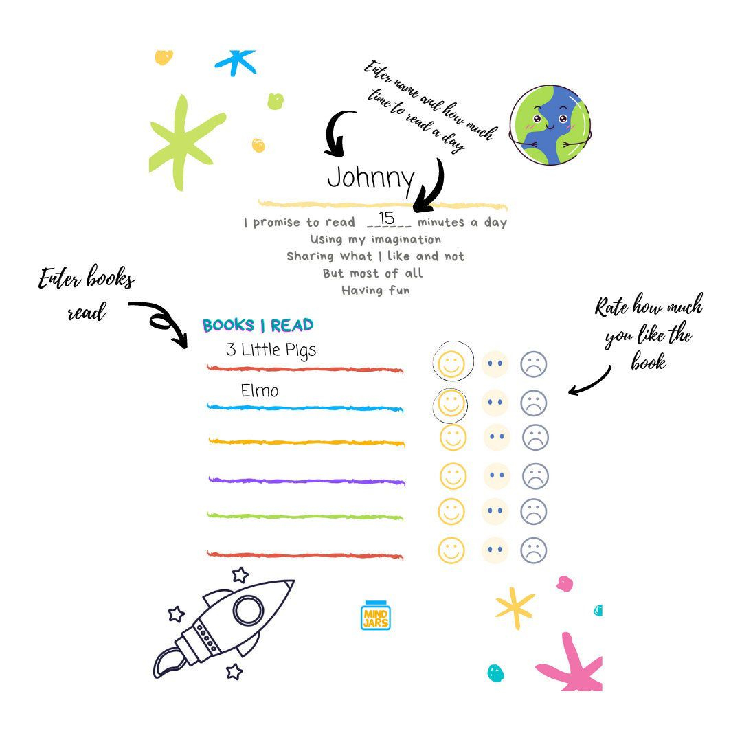 Printable Reading Log And Reading Goals For Kids Student Etsy In 2020 