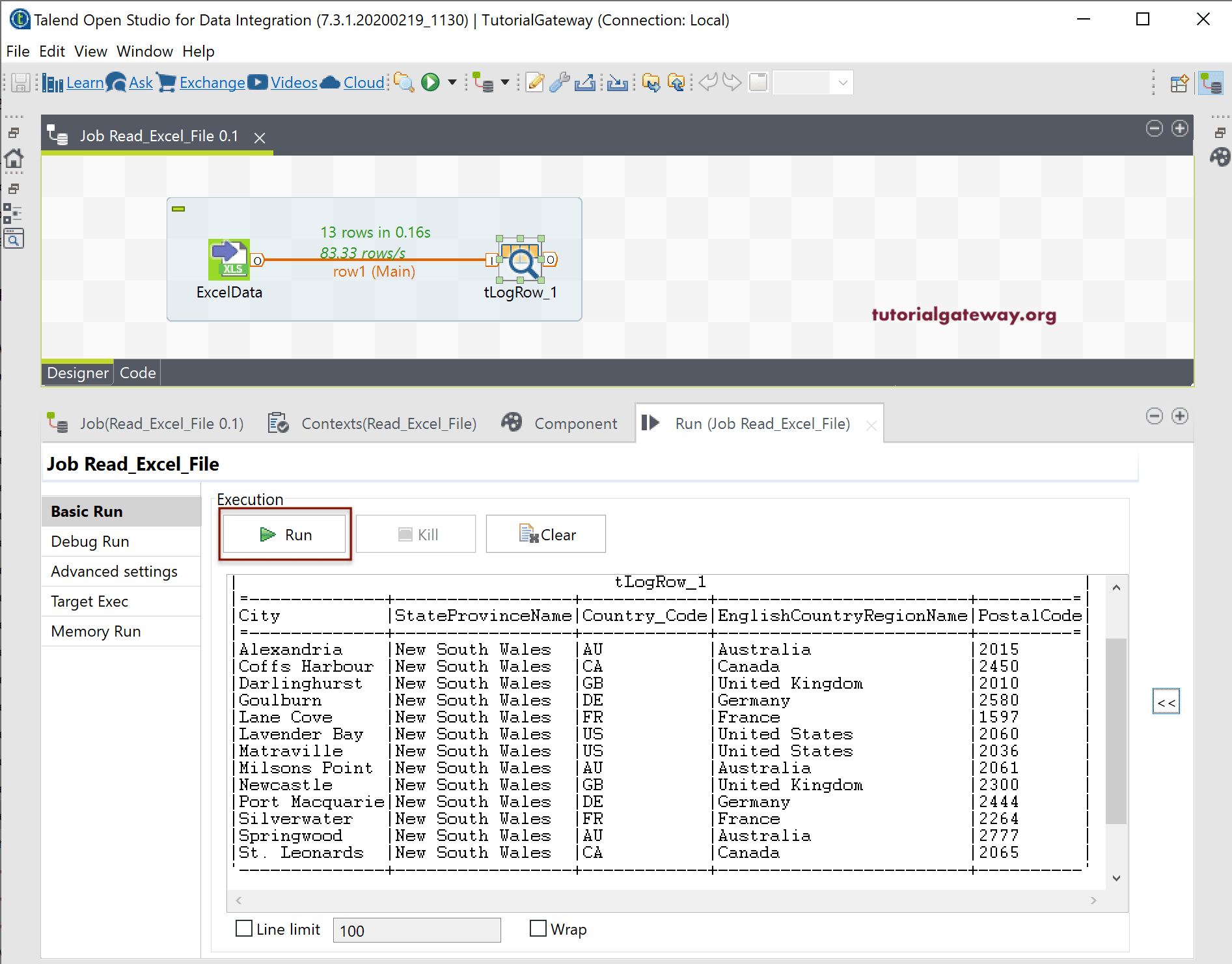 Read Excel File In Talend