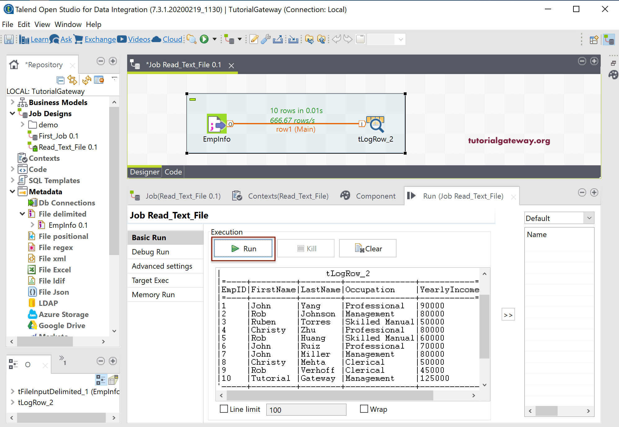 Read Text File In Talend