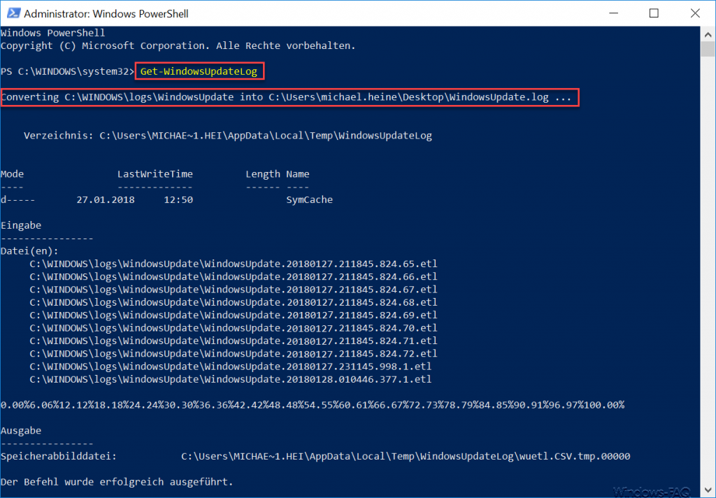 Read WindowsUpdate log On Windows 10 Or Reformat It Using PowerShell 