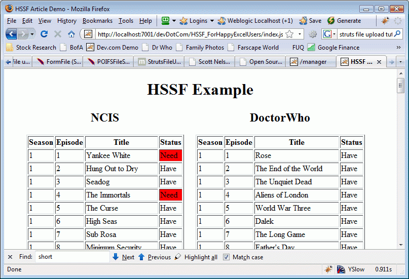 Reading Excel Files With Apache POI HSSF Developer