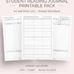 Reading Journal Log Book And Novel Diary Student University College