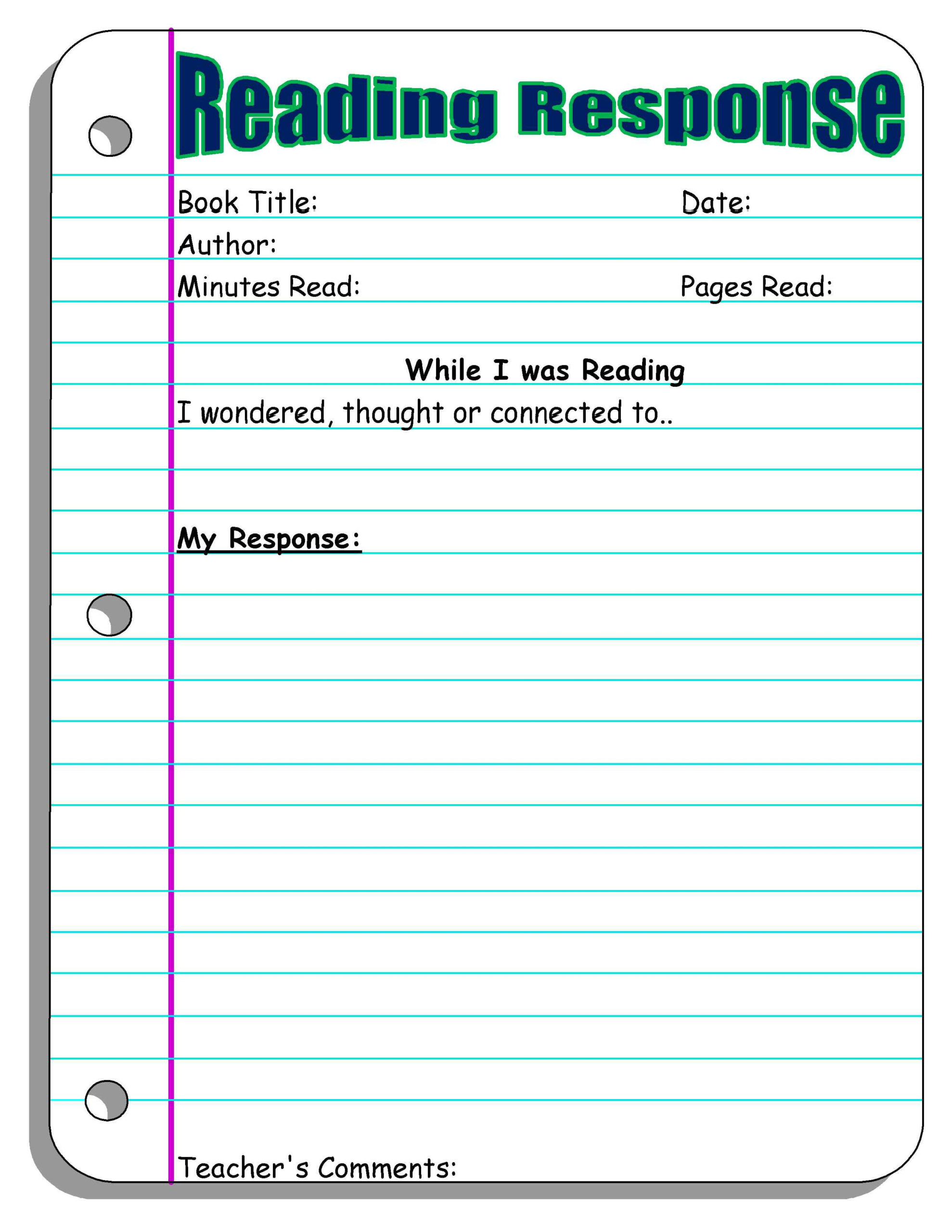 Reading Response Forms And Graphic Organizers Scholastic