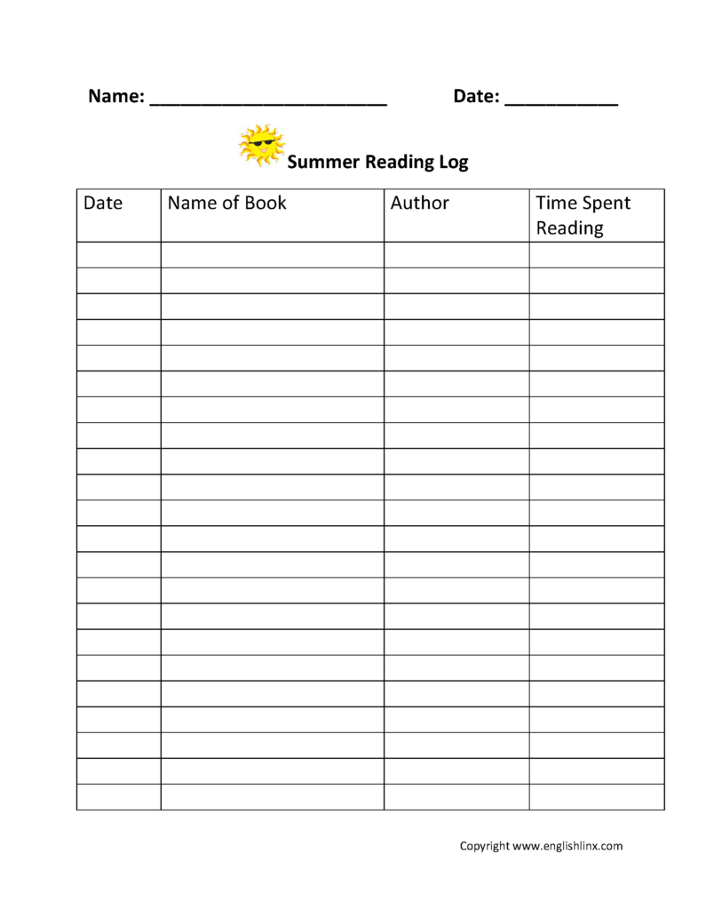 Reading Worksheets Reading Logs Reading Log Printable Reading Logs 