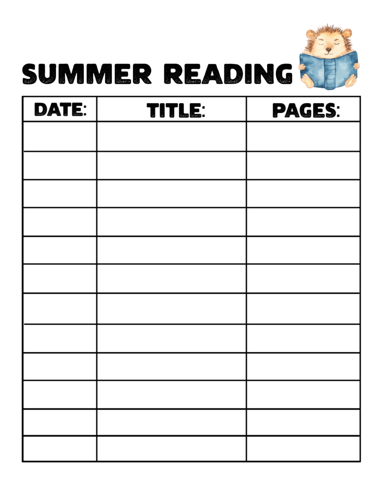 Summer Reading Log 3 1 1 1 Mom Wife Busy Life 