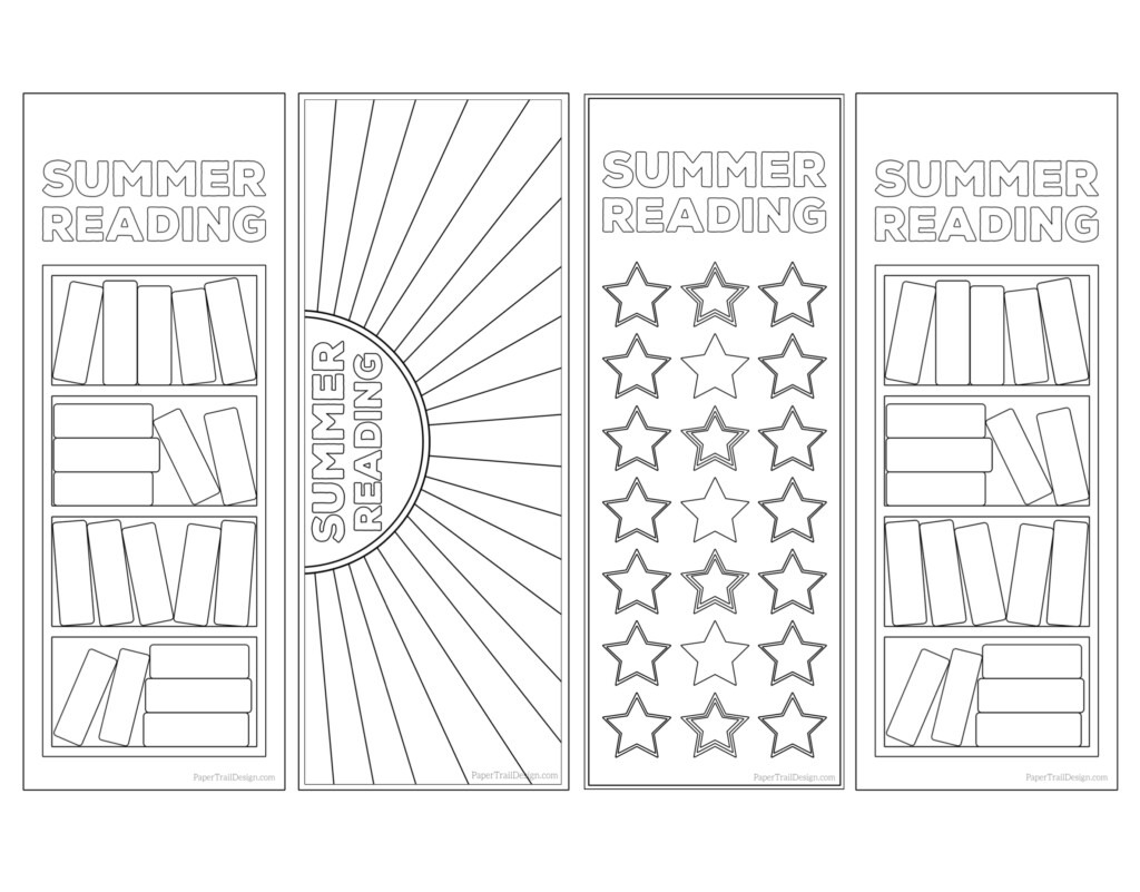 Summer Reading Log Bookmark Printable Tracker Paper Trail Design