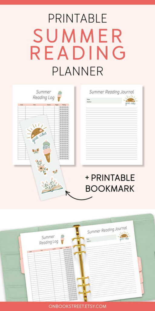 Summer Reading Log PDF Reading Planner Printable Book List Etsy 