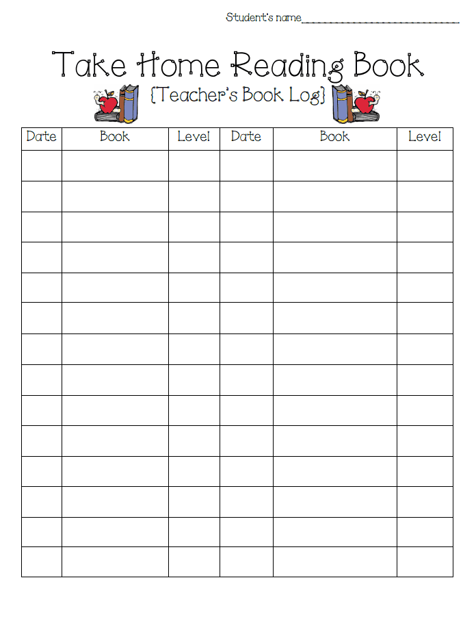 Take Home Reader Log 2 pdf Google Drive Teacher Books Book Log 