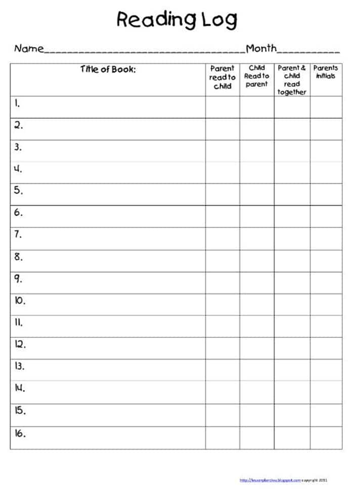 Take Home Reading Log Freebie Home Reading Log Homeschool Reading 