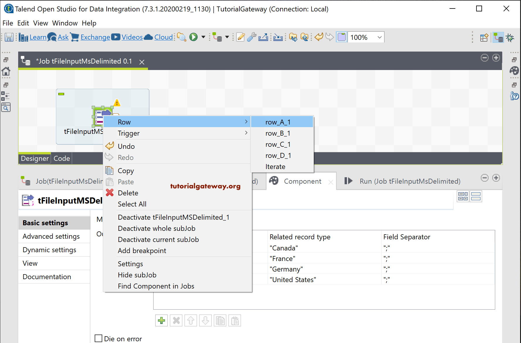 Talend Read Dynamic File Structure