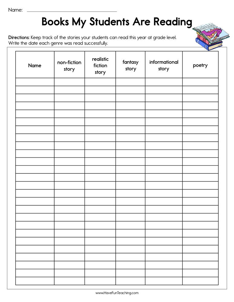 Third Grade Reading Logs Resources Have Fun Teaching