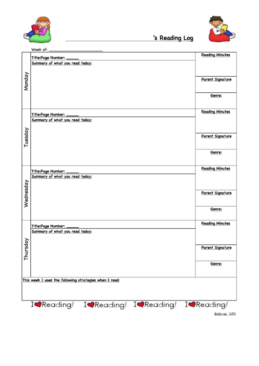 Top 20 5th Grade Reading Log Free To Download In PDF Format