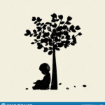 Vector Background With Children Read A Book Under Tree Vector