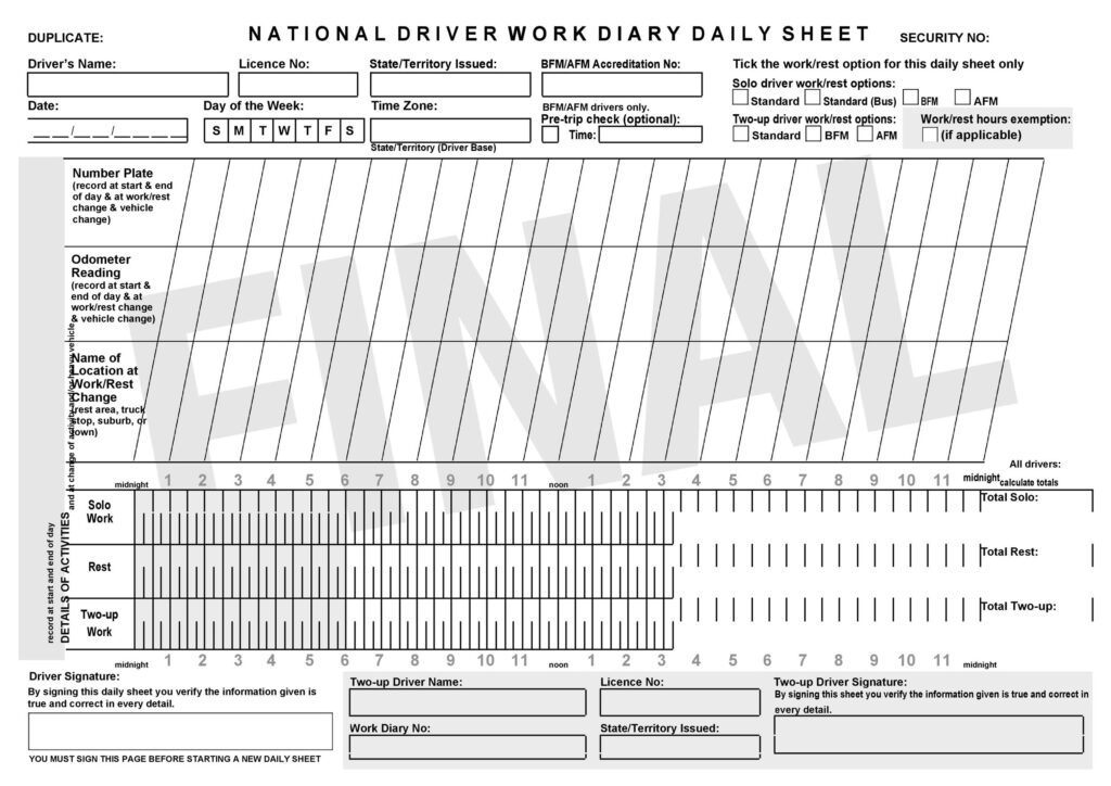 20 Truck Driver Log Book Excel Template Best Template Design