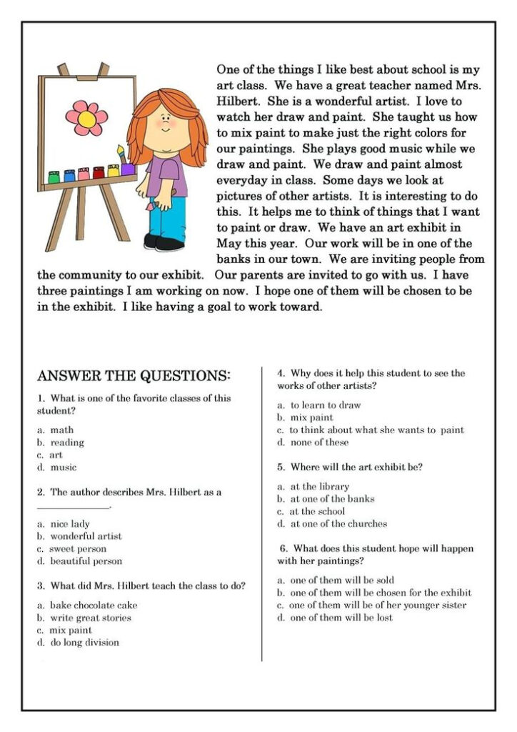 2nd Grade Reading Worksheets Best Coloring Pages For Kids 