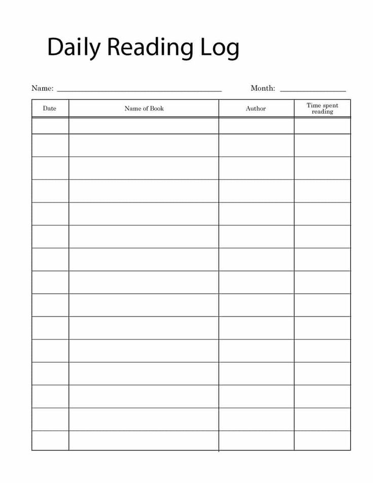 4Th Grade Reading Log Printable Reading Log Printable Reading Log 