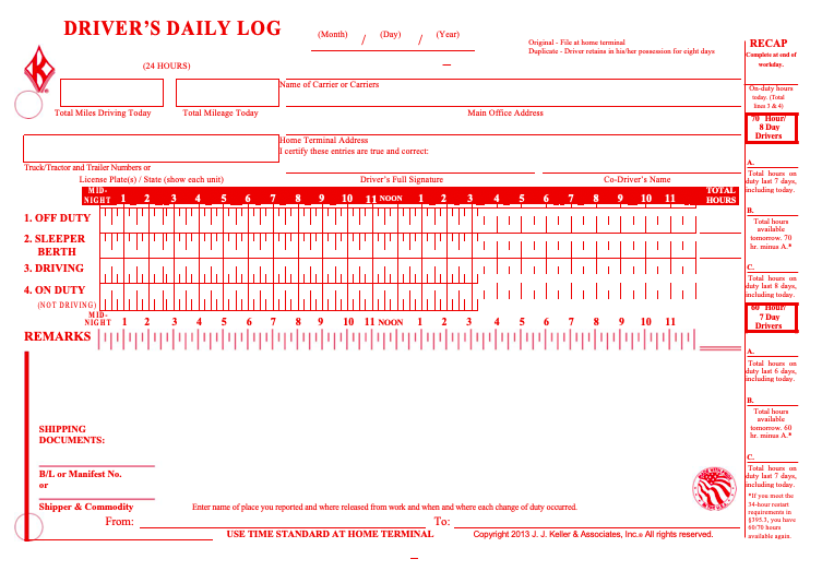 7 Truck Driver Log Book Template Excel PDF Word Partnership For 