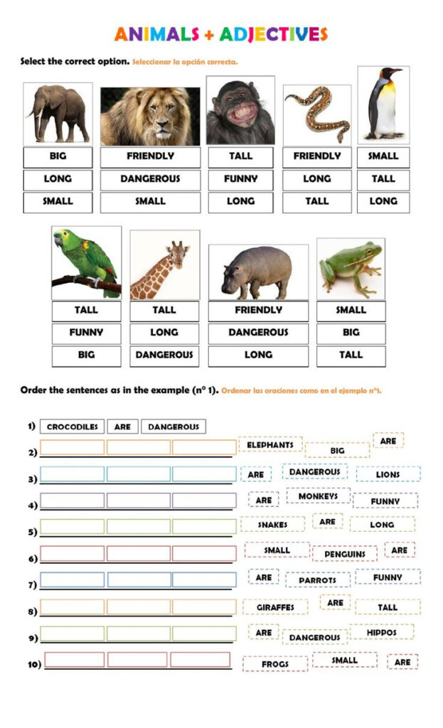 Adjectives Interactive Worksheet 4th Grade Reading Worksheets 