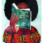 Afro Woman Reading Book With Inspirational Quote Art Wall Print