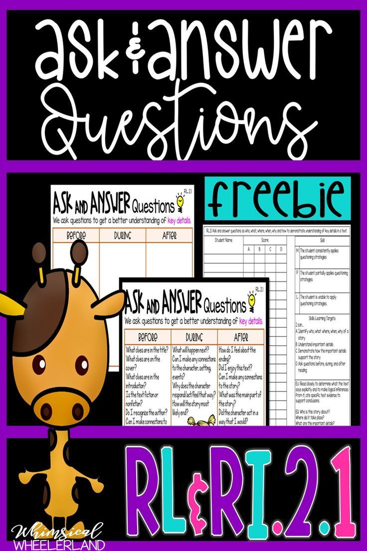 Ask Answer Questions Digital Graphic Organizer Standards Tracking RI2 