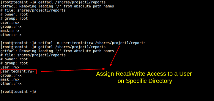 Assign Read Write Access To A User On Specific Directory In Linux