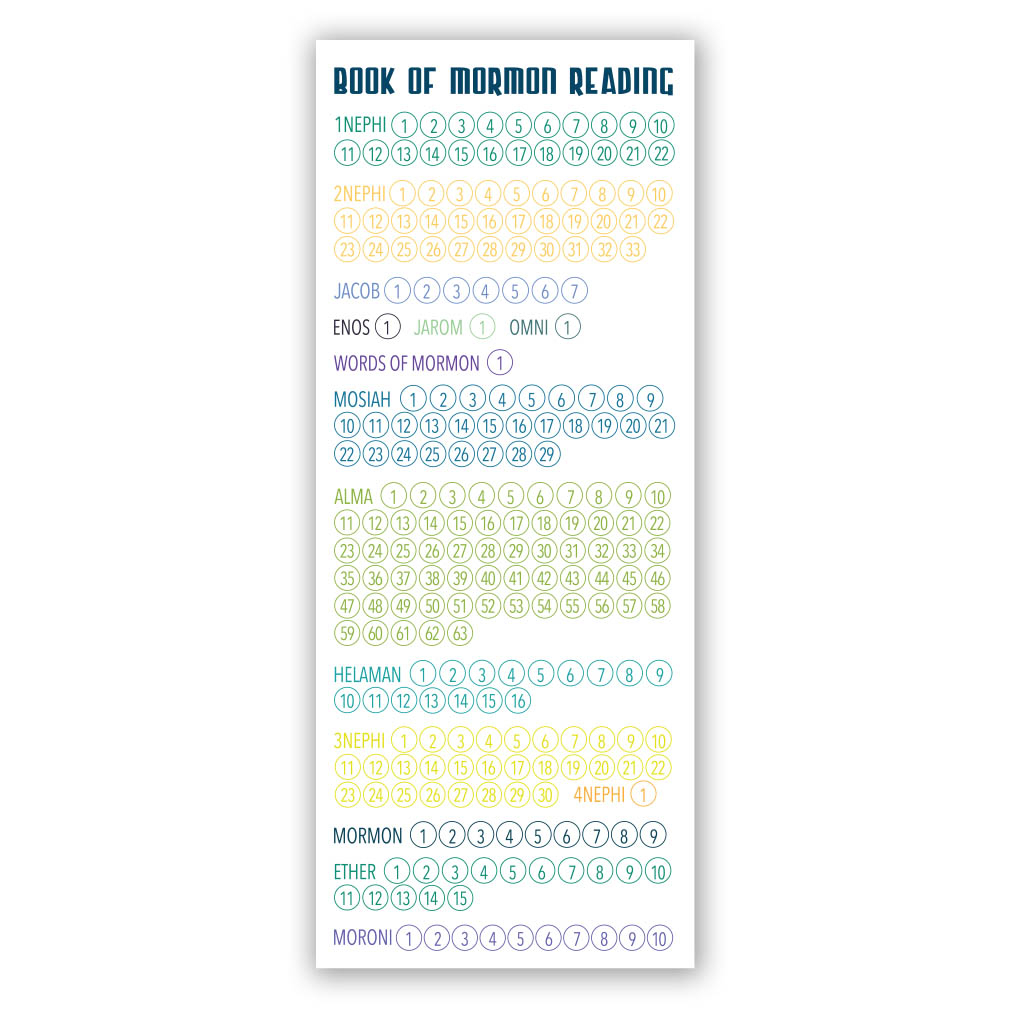 Book Of Mormon Reading Chart Bookmark Large Printable In LDS Latter 